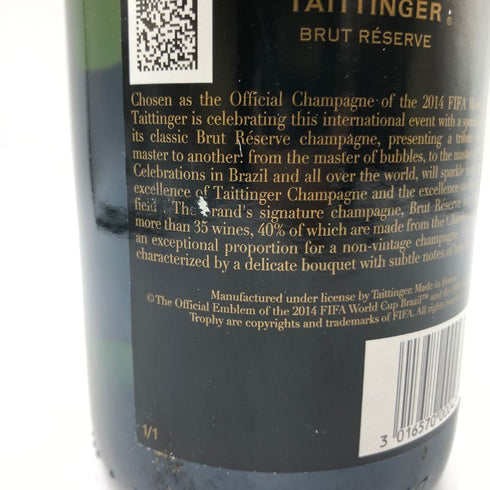 テタンジェ ブリュット レゼルヴ FIFAワールドカップ FIFAブラジル 750ml 12% TAITTINGER BRUT RESERVE シャンパン【R2】