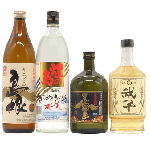 【焼酎4本】さつま島娘&黒霧島&煌の島&祝子 720ml&900ml 25% 【7-0】