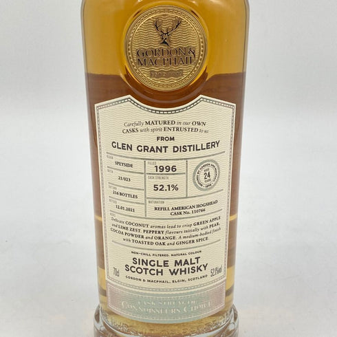 グレングラント 24年 1996-2021 ゴードン&マクファイル コニサーズチョイス 700ml 52.1% GLEN GRANT G&M Connoisseurs Choice スコッチウイスキー【S4】