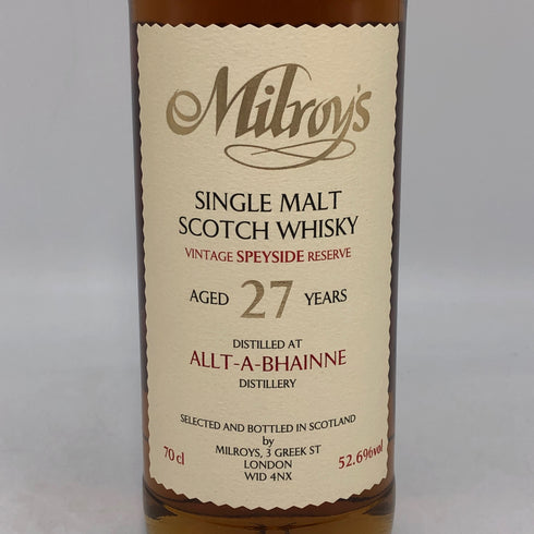 アルタベーン 27 年 1995 ミルロイズ ヴィンテージ リザーブ 700ml 52.6% Milroy`s ALLT-A-BHAINNE スコッチウイスキー【M0】