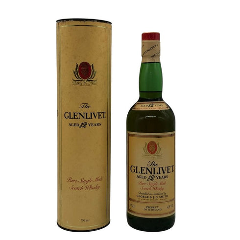 グレンリベット 12年 ピュアモルト 旧ボトル 赤アザミ 750ml 43% THE GLENLIVET PURE MALT スコッチウイスキー【J0】