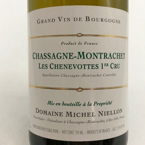 ミシェル 二ーロン シャサーニュ モンラッシェ プルミエクリュ レ シュヌボット 2018 13.5% 750ml Michel Niellon Chassagne Montrachet 1er Cru les Chenevottes 白ワイン【M2】