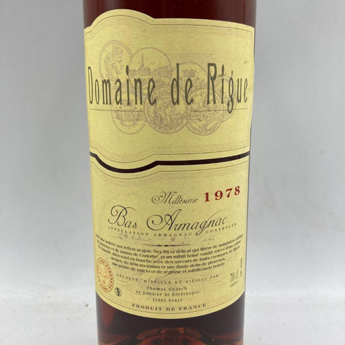 ドメーヌ ド リック 1978 アルマニャック 42.4% 700ml DOMAINE DE RIGUE 【P】