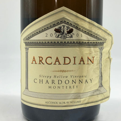 アルカディアン スリーピー ホロー ヴィンヤード シャルドネ 2001 750ml 14.3% Arcadian Sleepy Hollow Vineyard Chardonnay 白ワイン【X1】