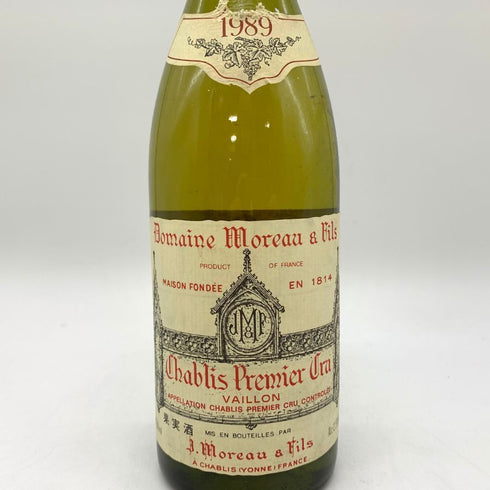 ドメーヌ モロー エ フィス シャブリ プルミエ クリュ 1989 750ml 12.5% Domaine Moreau&Fils Chablis 1er Cru 白ワイン【J1】