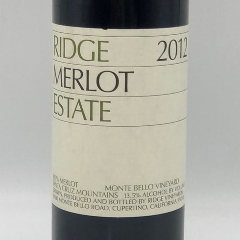 リッジ メルロ エステート 2012 750ml 13.5% RIDGE MERLOT ESTATE カリフォルニアワイン【M1】