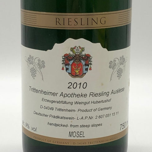 トリッテンハイマー アポテーケ リースリング アウスレーゼ 2010 モーゼル 750ml 9% Trittenheimer Apotheke Riesling AUSLESE 白ワイン【L2】