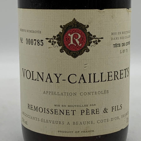ルモワスネ ヴォルネイ カイユレ プルミエクリュ 1973 750ml 13% Remoissenet Pere & Fils Volnay 1er Cru Caillerets ブルゴーニュワイン【W0】