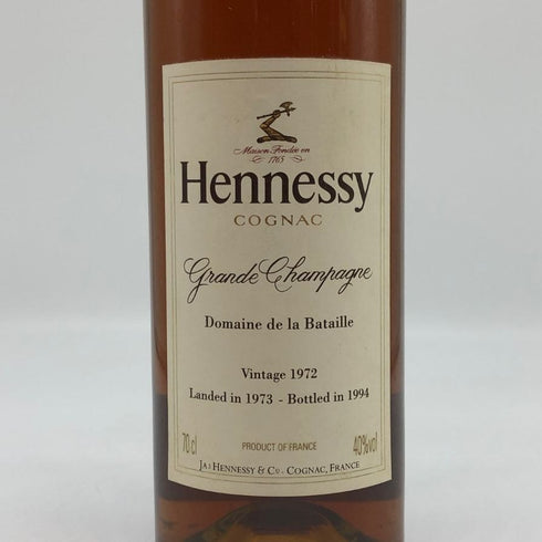 ヘネシー グランド シャンパーニュ ヴィンテージ1972 1973-1994 700ml 40% HENNESSY Grande Champagne コニャック【W0】