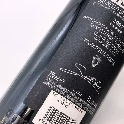 サセッティ リヴィオ ペルティマリ ブルネッロ ディ モンタルチーノ 2007 750ml 13.5% Sassetti Livio Pertimali Brunello di Montalcino イタリアワイン【H2】