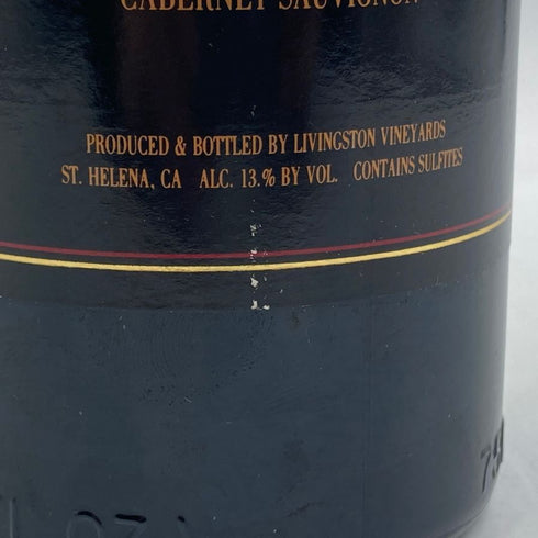 リヴィングストン モフェット ヴィンヤード カベルネ ソーヴィニヨン ナパバレー 1992 750ml 13% Livingston Moffete Vineyard Cabernet Sauvignon Napa Valley カリフォルニアワイン【J2】