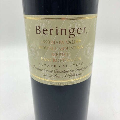 ベリンジャー ヴィンヤード バンクロフト ランチ ハウエル マウンテン メルロー ナパヴァレー 1993 750ml 14.5% Beringer Bancroft Ranch Merlot Howell Mountain Napa Valley【SKU】