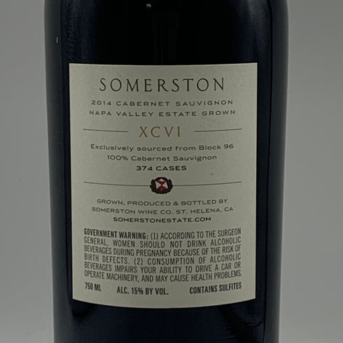 サマーストン XCVI 2014 750ml 15% SOMERSTON カリフォルニアワイン【U4】