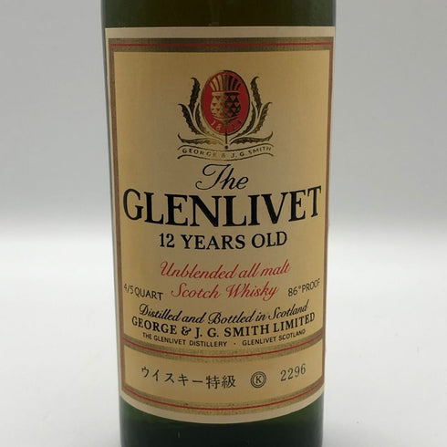 グレンリベット 12年 アンブレンデッド 赤アザミ 特級 760ml 43% GLENLIVET スコッチウイスキー【D2】