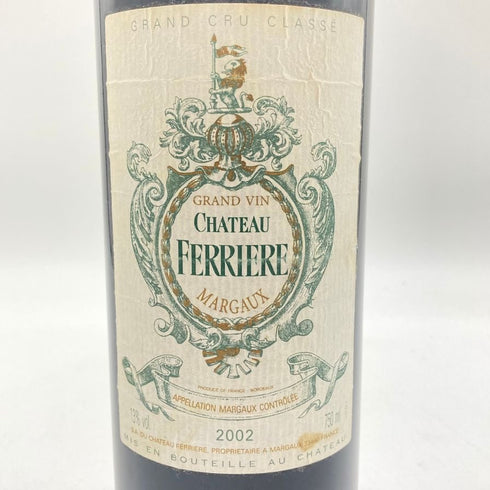 シャトー フェリエール 2002 750ml 13% Chateau Ferriere 【SKU】