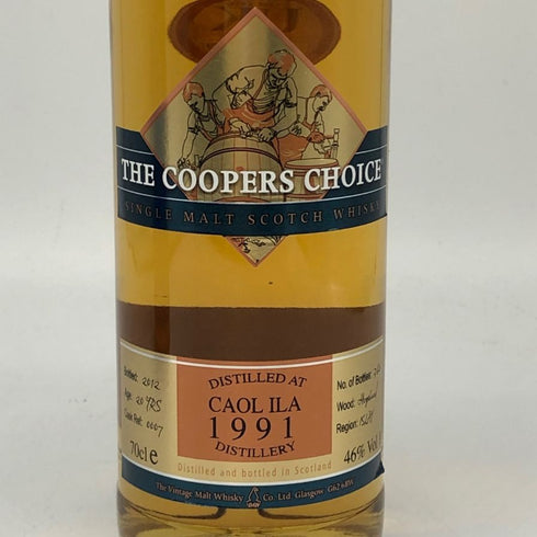 クーパーズチョイス カリラ 1991-2012 20年 700ml 46% THE COOPERS CHOICE Caol Ila スコッチウイスキー【M】
