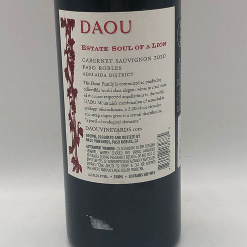 ダオ ソウル オブ ア ライオン 2020 750ml 15.2% DAOU カリフォルニアワイン【J1】