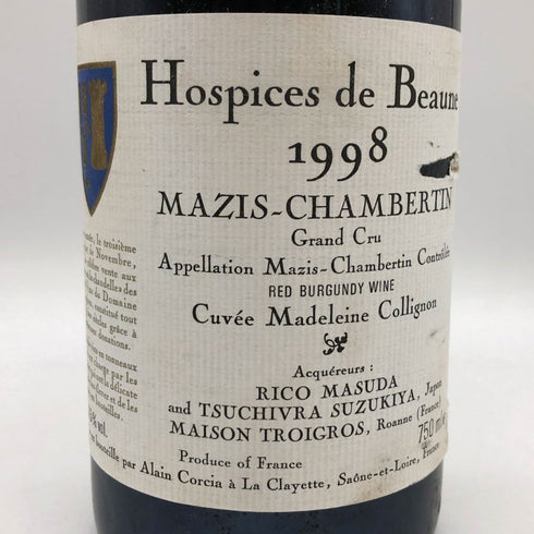 オスピス ド ボーヌ マジ シャンベルタン グランクリュ キュヴェ マドレーヌ コリニョン 1998 750ml 13.5% Hospices de Beaune Mazis Chambertin Grand Cru Cuvee Madeleine Collignon ブルゴーニュワイン【P1】