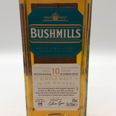 ブッシュミルズ 10年 シングルモルト 700ml 40% BUSHMILLS アイリッシュウイスキー【X1】