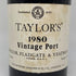 テイラー ヴィンテージ ポート フラットゲート&イートマン 1980 750ml 14% TAYLOR`S Vintage Port 赤ワイン【C1】