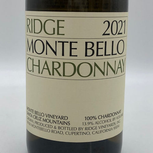 リッジ モンテ ベロ シャルドネ 2021 750ml 13.9% RIDGE カリフォルニアワイン【O2】