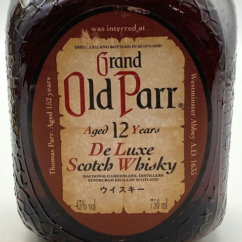 グランド オールドパー 12年 デラックス 750ml 43% Grand Old Parr De Luxe スコッチウイスキー【X1】