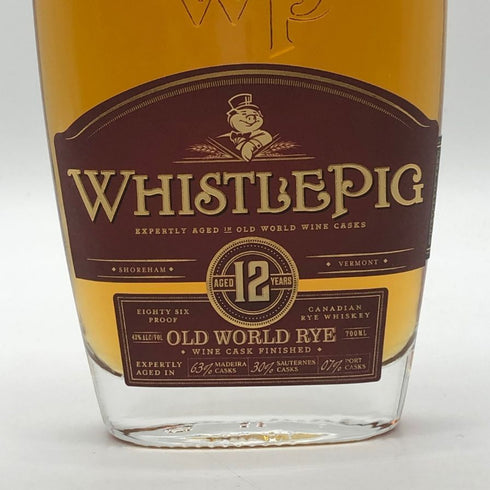 ホイッスルピッグ 12年 オールドワールド ライ 700ml 43% WHISTLEPIG OLD WORLD RYE アメリカウイスキー【B1】