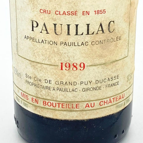 シャトー グラン ピュイ デュカス 1989 375ml 12.5% CHATEAU GRAND-PUY DUCASSE ブルゴーニュワイン【B4】