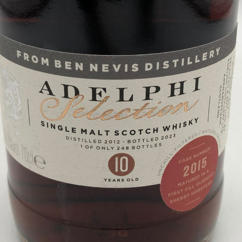 アデルフィ セレクション ベンネヴィス 10年 700ml 58.6% スコッチウイスキー【A0】