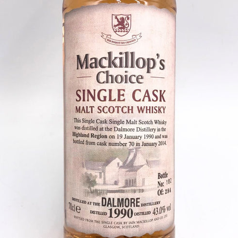 マキロップチョイス ダルモア 1990-2014 43% 750ml Mackillop's Choice スコッチウイスキー【S4】