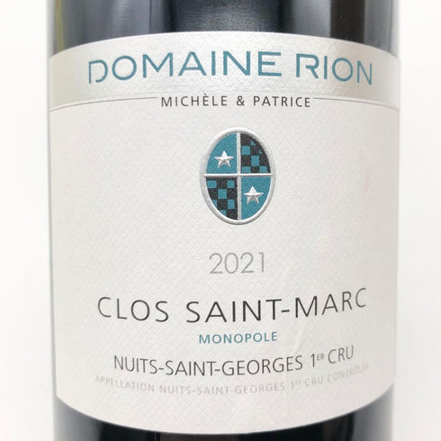 ドメーヌ リオン ニュイ サン ジョルジュ プルミエクリュ クロ サン マルク 2021 750ml 13.5% Domaine Rion Nuits Saint Georges 1er Cru Clos Saint Marc 白ワイン【P0】