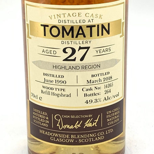 ザ モルトマン トマーティン 1990-2018 27年 700ml 49.3% The maltman TOMATIN スコッチウイスキー【M2】