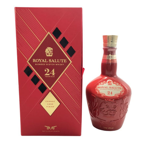 シーバス ブラザーズ ロイヤルサルート 24年 コニャックカスクフィニッシュ 赤陶器ボトル 700ml 40% ROYAL SALUTE CHIVAS BROTHERS 1422g【B2】