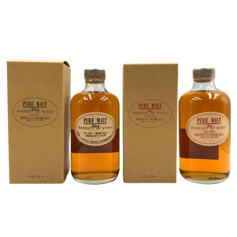 東京都限定◆ニッカ ウイスキー ピュアモルト 蒸留所限定 ブラック レッド 500ml 43% NIKKA WHISKY PURE MALT 2本セット 【L1】