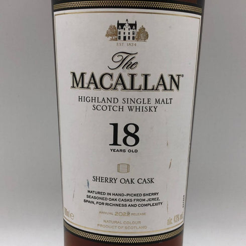 マッカラン 18年 シェリーオークカスク 2022 700ml 43% The MACALLAN 箱無 スコッチウイスキー【E0】