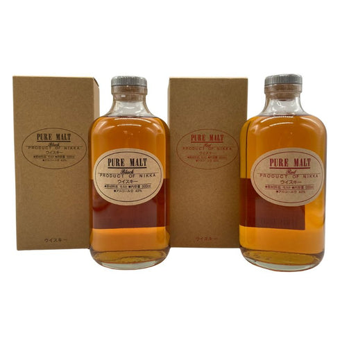 東京都限定◆ニッカ ウイスキー ピュアモルト 蒸留所限定 ブラック レッド 500ml 43% NIKKA WHISKY PURE MALT 2本セット 【F4】