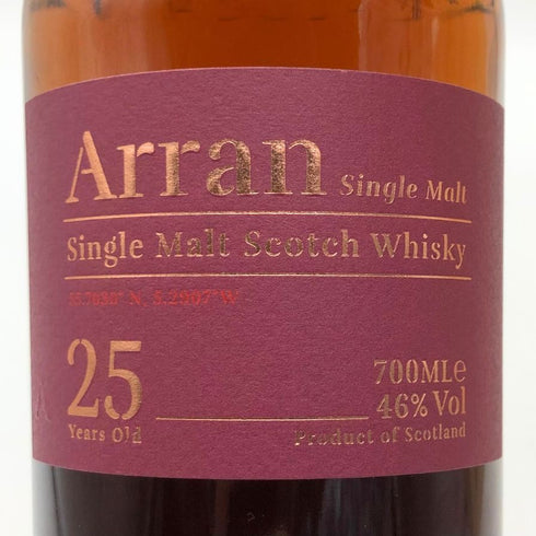 アラン シングルモルト 25年 46% 700ml Arran スコッチウイスキー【P1】