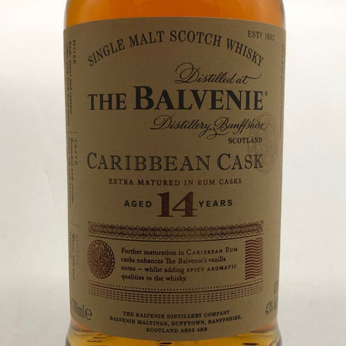 ザ バルヴェニー14年 カリビアンカスク 700ml 43% THE BALVENIE スコッチウイスキー【E2】