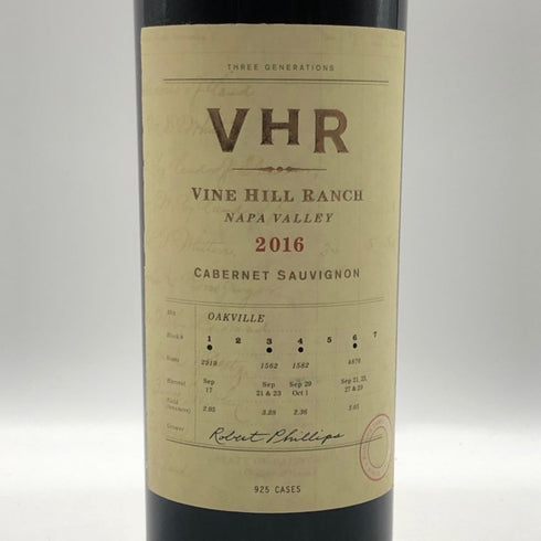 VHR ヴァイン ヒル ランチ 2016 カベルネ ソーヴィニヨン 750ml 14.8% Vine Hill Ranch カリフォルニアワイン【E0】
