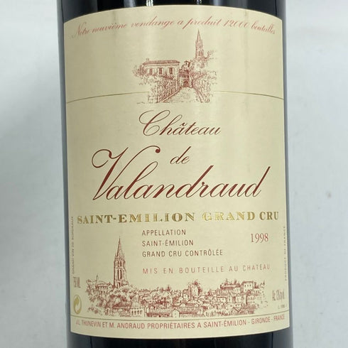 シャトー ヴァランドロー 1998 750ml 15% CHATEAU VALANDRAUD ボルドーワイン【F3】