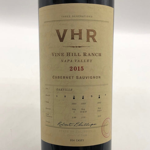 VHR ヴァイン ヒル ランチ 2015 カベルネ ソーヴィニヨン 750ml 14.8% Vine Hill Ranch カリフォルニアワイン【B0】