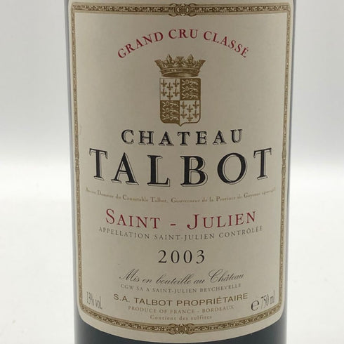 シャトー タルボ サンジュリアン 2003 750ml CHATEAU TALBO SAINT JULIEN ボルドーワイン【X1】