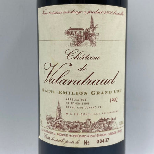 シャトー ド ヴァランドロー 1992 750ml 12.5% CHATEAU DE VALANDRAUD ボルドーワイン【M1】