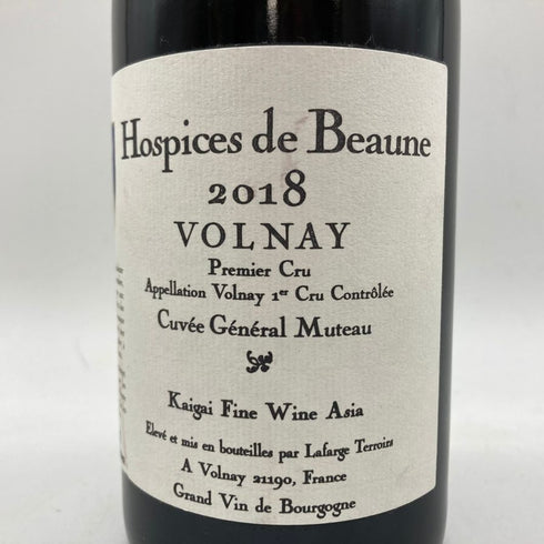 オスピス ド ボーヌ ヴォルネイ プルミエクリュ ジェネラル ムトゥ 2018 750ml 13% Hospices de Beaune Volnay 1er Cru Général Muteau 【T4】