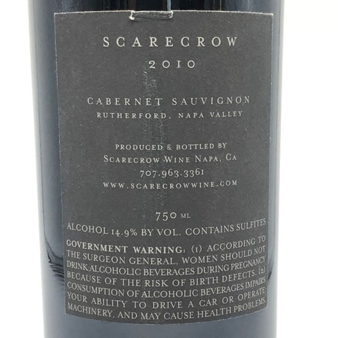 スケアクロウ 2010 14.9% 750ml SCARECROW カリフォルニアワイン【A1】
