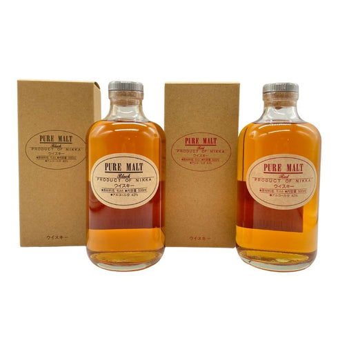 東京都限定◆ニッカ ウイスキー ピュアモルト 蒸留所限定 ブラック レッド 500ml 43% NIKKA WHISKY PURE MALT 2本セット 【C4】