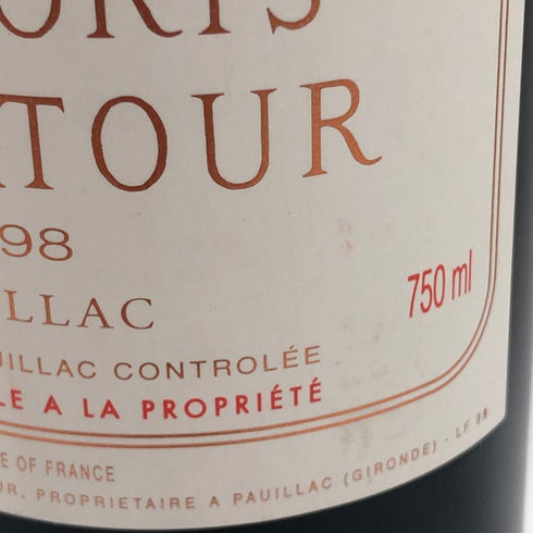 レ フォールド ラトゥール 1998 750ml 13% Les Forts de Latour ボルドーワイン【S4】