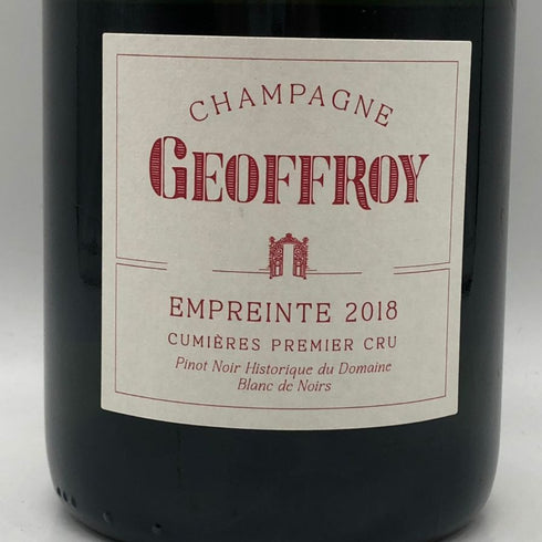 ルネ ジョフロワ キュミエール アンプラント プルミエクリュ ブラン ド ノワール 2018 750ml 12.5% Rene Goeffroy 1er Cru Cumieres Empreinte Blanc de Noir シャンパン【N1】