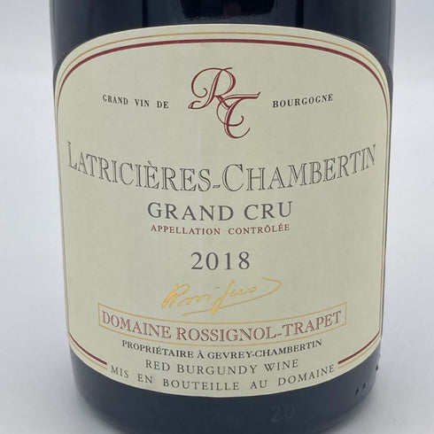 ロシニョール トラペ ラトリシエール シャンベルタン グラン クリュ 2018 750ml 13% Rossignol Trapet Latricières Chambertin Grand Cru ブルゴーニュワイン【G2】