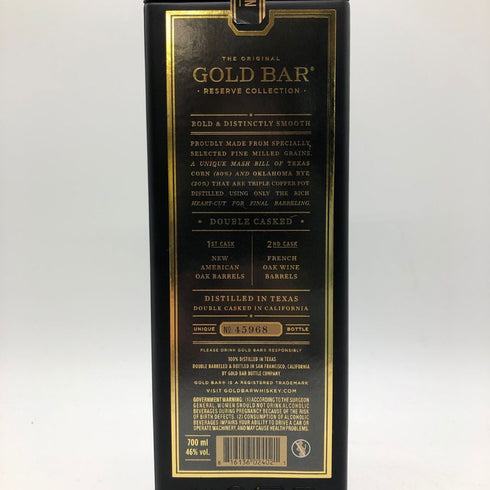 ゴールドバー ダブルカスク ブラックボトル 750ml 46% GOLD BAR バーボン【W1】